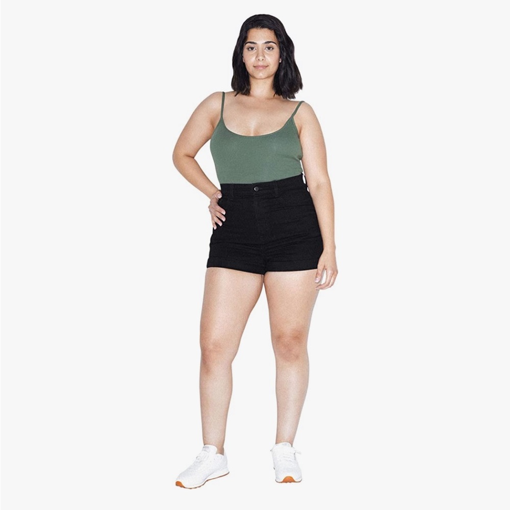 American Apparel High Waists Black Denim Shorts| 24